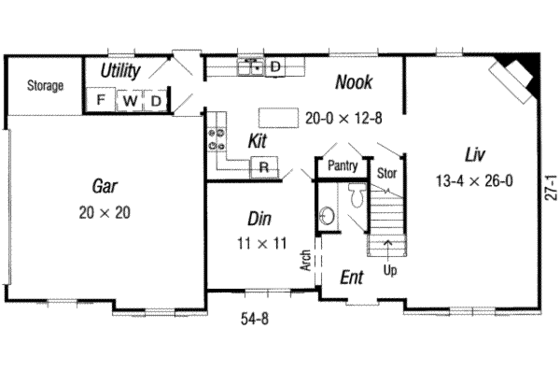 Floor Plan - Main Floor for European House Plan #329-111 - 4 bed, 2.5 bath