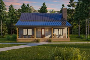 Exterior - Front Elevation 3 for Farmhouse House Plan #1117-15 - 2 bed, 1 bath