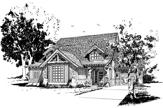 Exterior - Front Elevation 4 for Cabin House Plan #942-40 - 5 bed, 3.1 bath