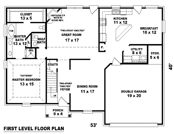 Traditional Floor Plan - Main Floor Plan #81-760