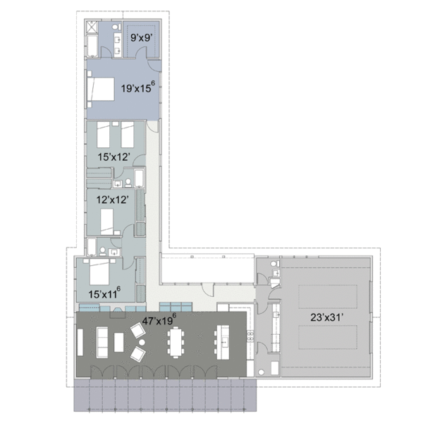 Architectural House Design - Ranch Floor Plan - Main Floor Plan #445-4