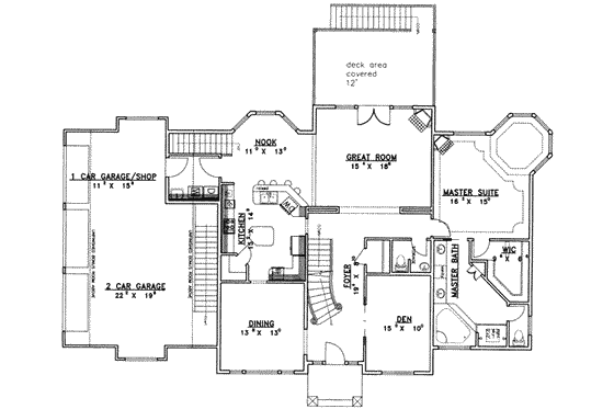 Floor Plan - Main Floor for Contemporary House Plan #117-183 - 4 bed, 3.5 bath