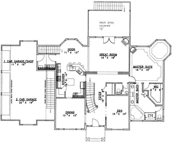 Home Plan - Floor Plan - Main Floor for Contemporary House Plan #117-183 - 4 bed, 3.5 bath