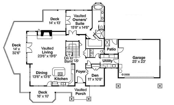 Craftsman Floor Plan - Main Floor Plan #124-680