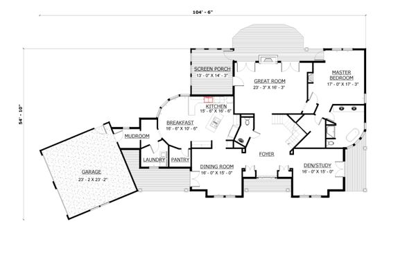Ranch Floor Plan - Main Floor Plan #524-4