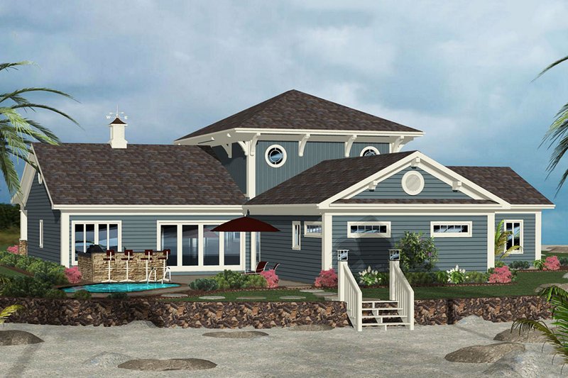 House Design - Exterior - Rear Elevation for Craftsman House Plan #56-714 - 4 bed, 4.5 bath