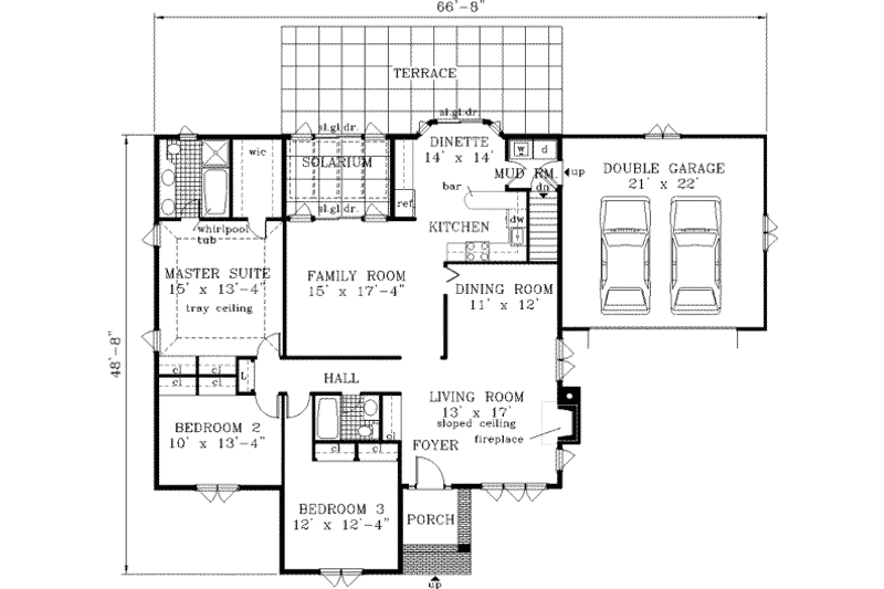 Dream House Plan - Floor Plan - Main Floor for Traditional House Plan #3-139 - 3 bed, 2 bath