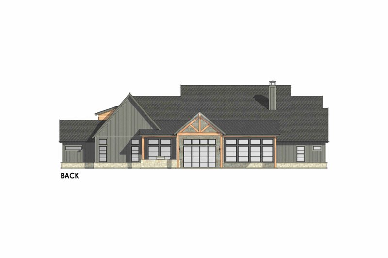 Home Plan - Exterior - Rear Elevation 1 for Farmhouse House Plan #1096-27 - 4 bed, 4.5 bath