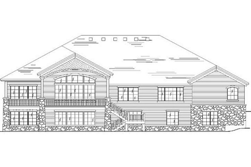 Home Plan - Exterior - Rear Elevation for European House Plan #5-149 - 6 bed, 4.5 bath