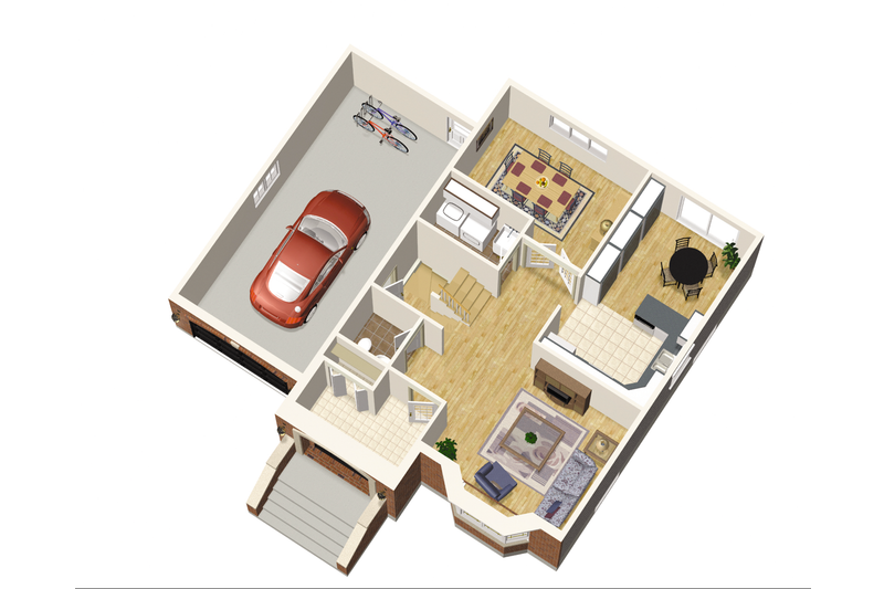 House Blueprint - Floor Plan - Main Floor 1 for European House Plan #25-4687 - 4 bed, 1 bath