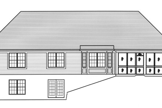 Exterior - Rear Elevation for Traditional House Plan #46-903 - 3 bed, 2 bath