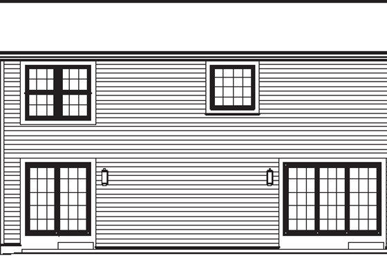 Exterior - Rear Elevation for Country House Plan #57-578 - 3 bed, 3.5 bath