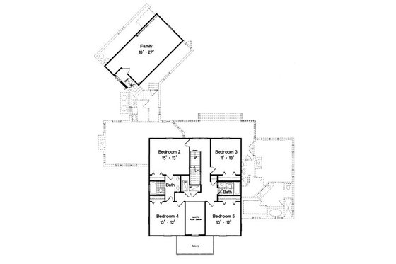 Floor Plan - Upper Floor for Colonial House Plan #417-382 - 5 bed, 3.5 bath