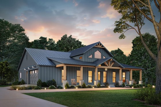 Exterior - Front Elevation 4 for Farmhouse House Plan #1074-119 - 4 bed, 3 bath