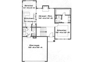 Floor Plan - Main Floor for European House Plan #6-195 - 3 bed, 2.5 bath