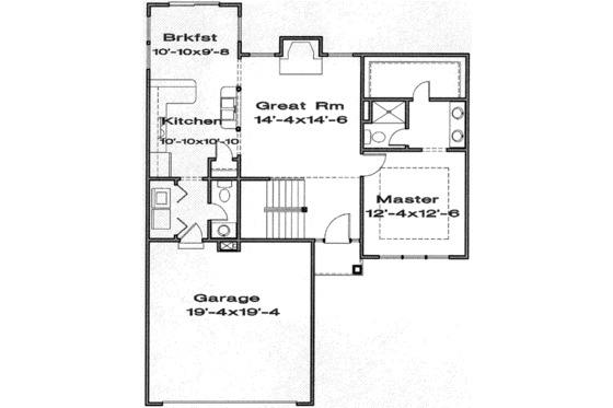 Floor Plan - Main Floor for European House Plan #6-195 - 3 bed, 2.5 bath