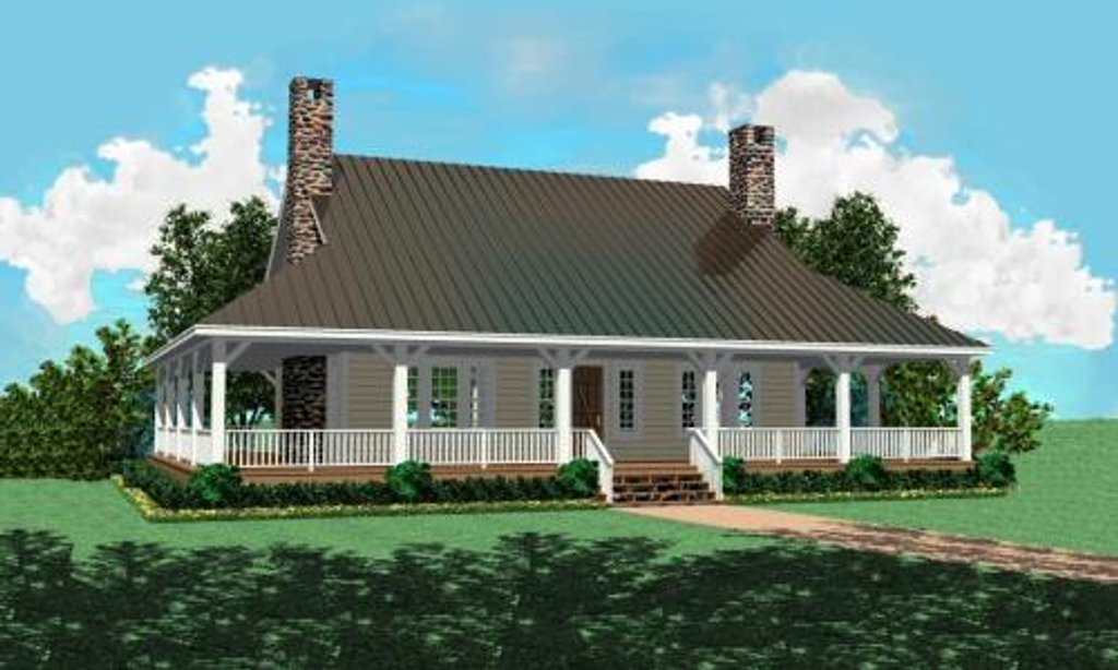 Exterior - Front Elevation 2 for Southern House Plan #81-494 - 3 bed, 2.5 bath