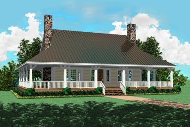 Exterior - Front Elevation 2 for Southern House Plan #81-494 - 3 bed, 2.5 bath