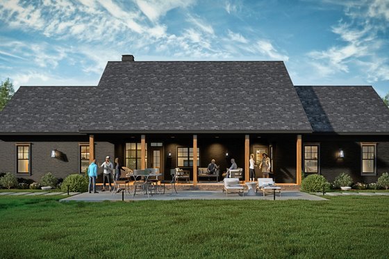 Exterior - Rear Elevation 2 for Farmhouse House Plan #54-683 - 3 bed, 2.5 bath