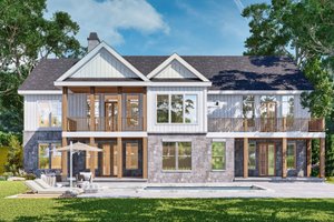 Exterior - Rear Elevation 1 for Craftsman House Plan #119-452 - 3 bed, 3.5 bath