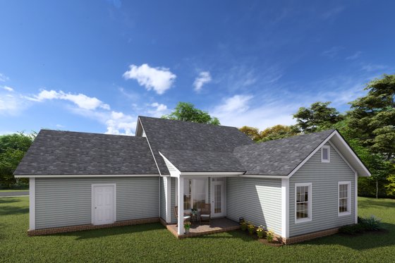 Exterior - Rear Elevation House Plan #513-2077 - 3 bed, 2 bath