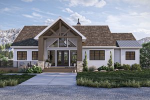 Beach Exterior - Front Elevation Plan #455-483