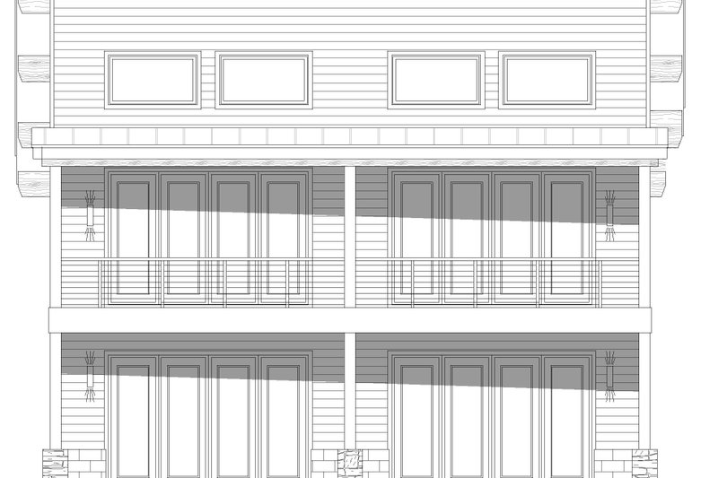 House Blueprint - Exterior - Rear Elevation for Contemporary House Plan #932-934 - 4 bed, 3.5 bath