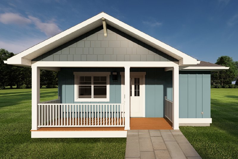 Dream House Plan - Exterior - Rear Elevation 1 for Craftsman House Plan #126-262 - 1 bed, 1 bath