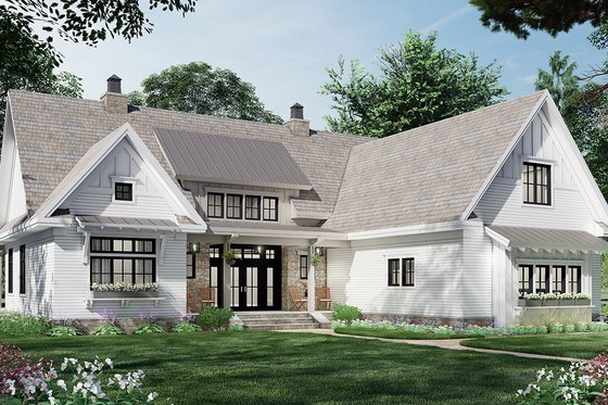 Exterior - Front Elevation 4 for Farmhouse House Plan #51-1164 - 3 bed, 2.5 bath