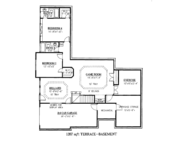 Dream House Plan - Country Floor Plan - Lower Floor Plan #437-43