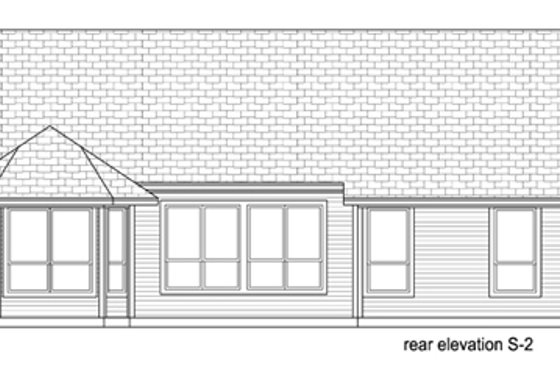 Exterior - Rear Elevation for European House Plan #84-519 - 3 bed, 2 bath