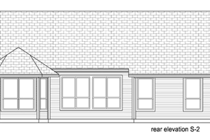 Home Plan - Exterior - Rear Elevation for European House Plan #84-519 - 3 bed, 2 bath
