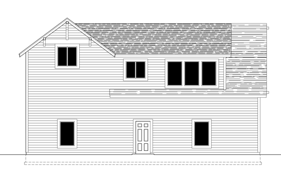 Exterior - Rear Elevation for Craftsman House Plan #112-188 - 1 bed, 1 bath