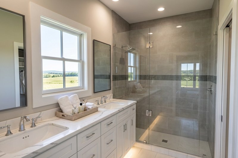 Architectural House Design - Interior - Master Bathroom for Farmhouse House Plan #51-1519 - 3 bed, 2.5 bath