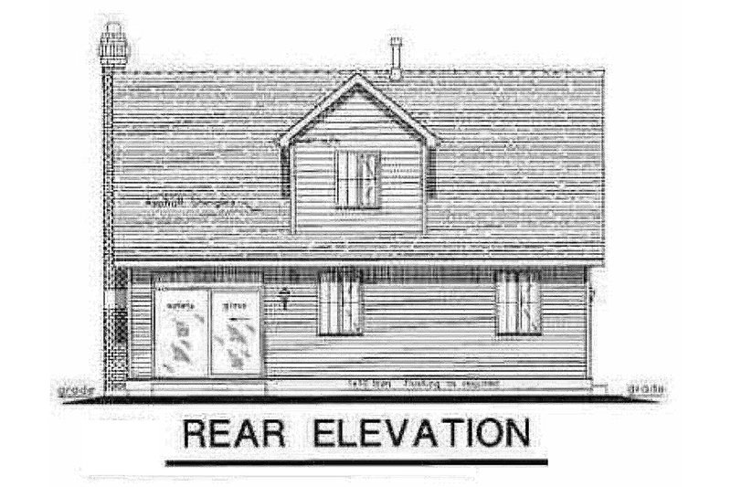 House Blueprint - Exterior - Rear Elevation for Cottage House Plan #18-287 - 3 bed, 2.5 bath