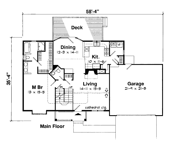 Traditional Floor Plan - Main Floor Plan #312-803