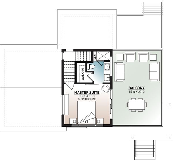 Modern Floor Plan - Upper Floor Plan #23-2719