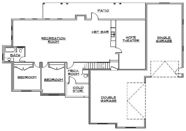 House Plan Design - Traditional Floor Plan - Lower Floor Plan #5-342