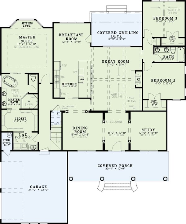Farmhouse Floor Plan - Main Floor Plan #17-3443