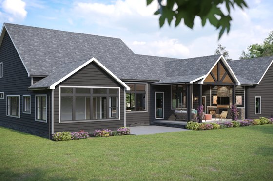 Exterior - Rear Elevation for Colonial House Plan #1089-41 - 3 bed, 3.5 bath