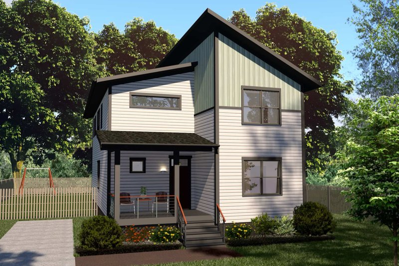 Modern Style House Plan - 5 Beds 3 Baths 2441 Sq/Ft Plan #79-370 Exterior