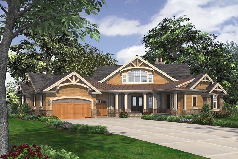 House Blueprint - Craftsman Exterior - Front Elevation Plan #132-229