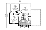 European Style House Plan - 3 Beds 1.5 Baths 1896 Sq/Ft Plan #25-4258 