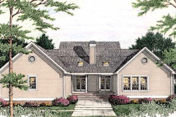 Exterior - Rear Elevation for Traditional House Plan #406-268 - 4 bed, 2.5 bath
