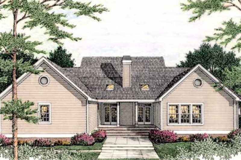 Dream House Plan - Exterior - Rear Elevation for Traditional House Plan #406-268 - 4 bed, 2.5 bath