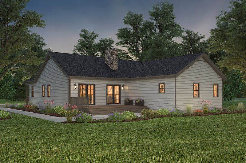 Architectural House Design - Exterior - Rear Elevation 2 for Country House Plan #497-42 - 3 bed, 2 bath