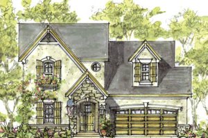 Exterior - Front Elevation 3 for Cottage House Plan #20-1206 - 2 bed, 2 bath