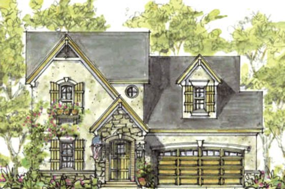 Exterior - Front Elevation 3 for Cottage House Plan #20-1206 - 2 bed, 2 bath