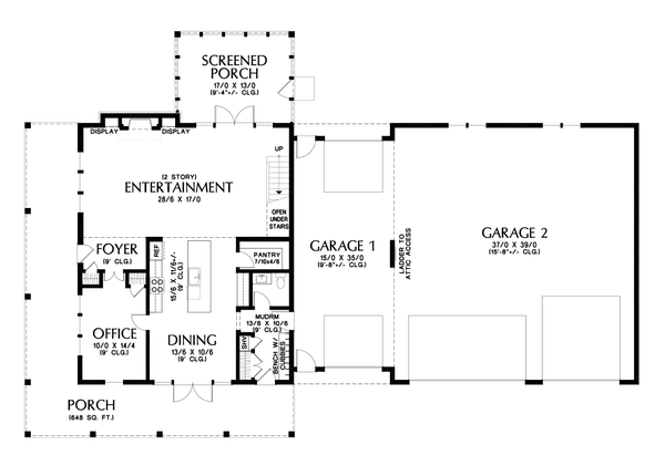 Home Plan - Country Floor Plan - Main Floor Plan #48-1113