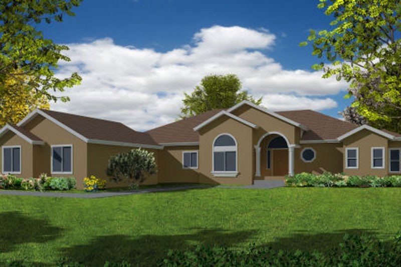 Home Plan - Mediterranean Exterior - Front Elevation Plan #437-34